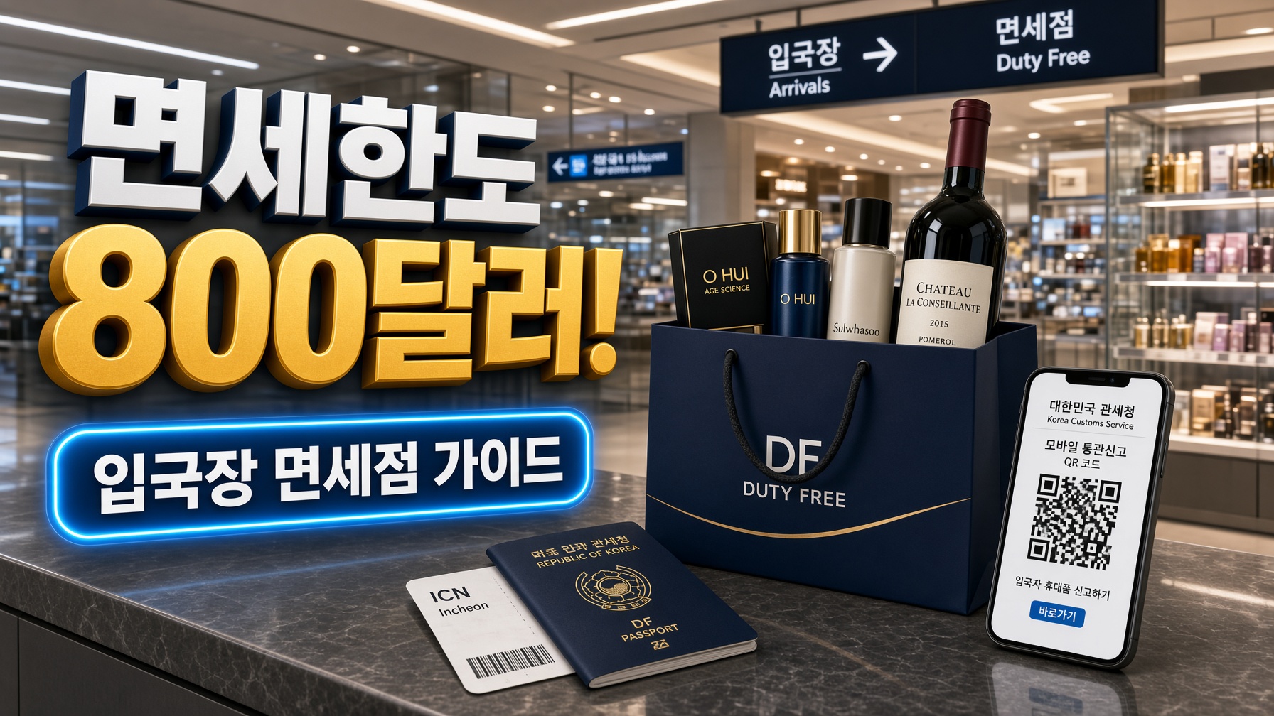 해외여행 입국장 면세점 이용 한도 및 800달러 면세 범위 가이드