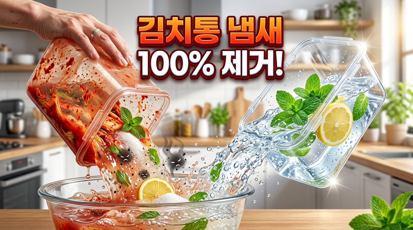 김치통에 밴 김치 냄새 제거 방법 안내 이미지