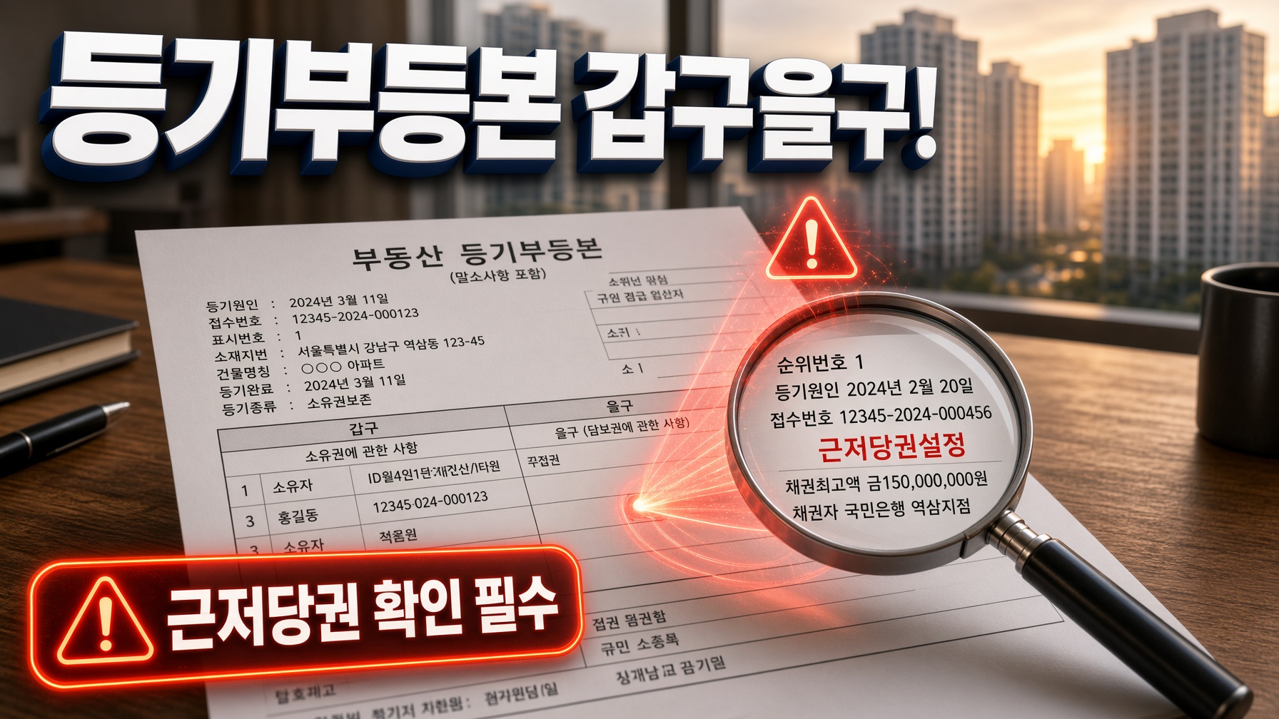 부동산 등기부등본 인터넷등기소 열람 발급 방법 갑구 을구 근저당권 확인