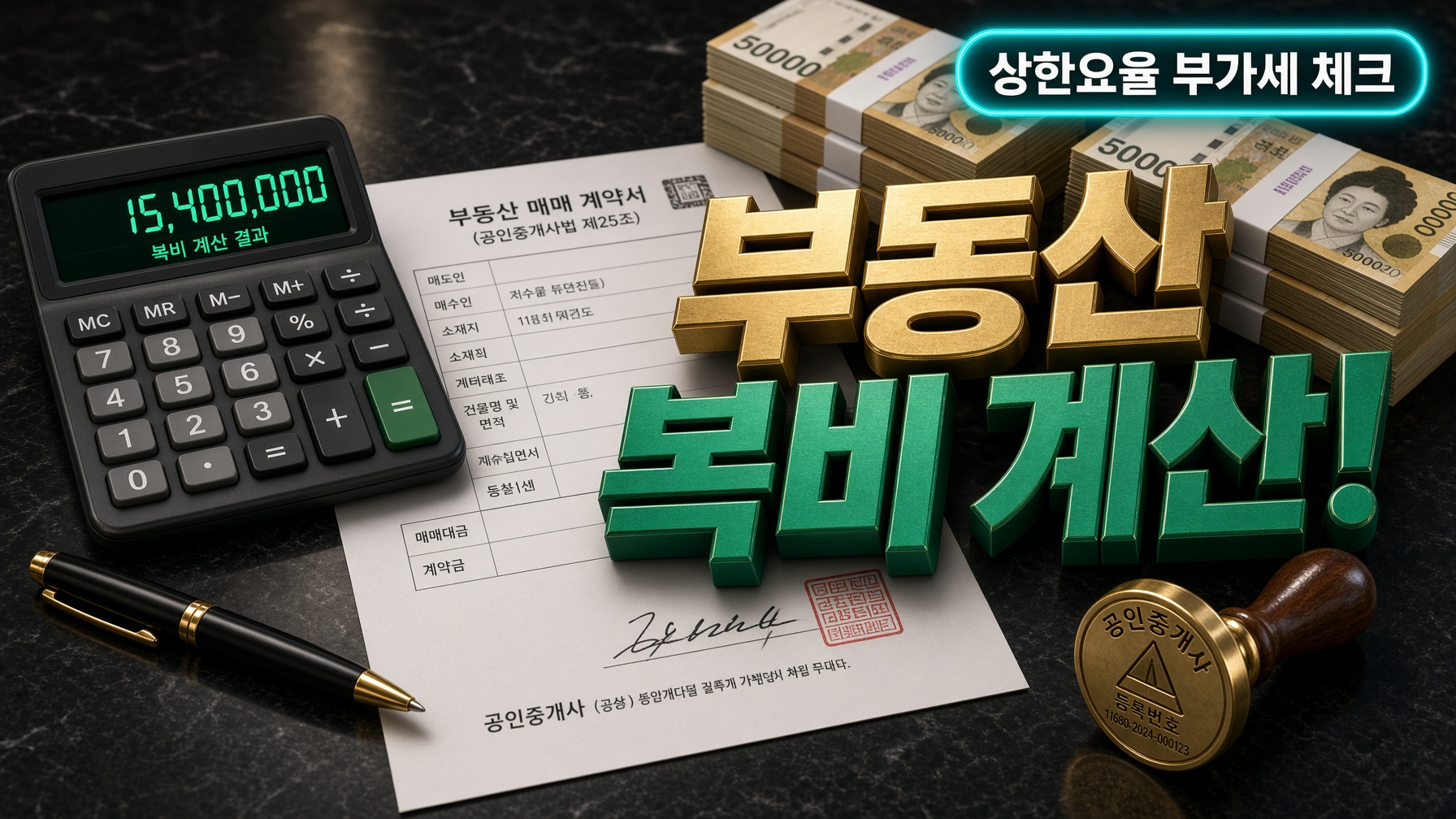 부동산 중개수수료 계산법 및 전월세 매매 복비 상한요율 부가세 확인