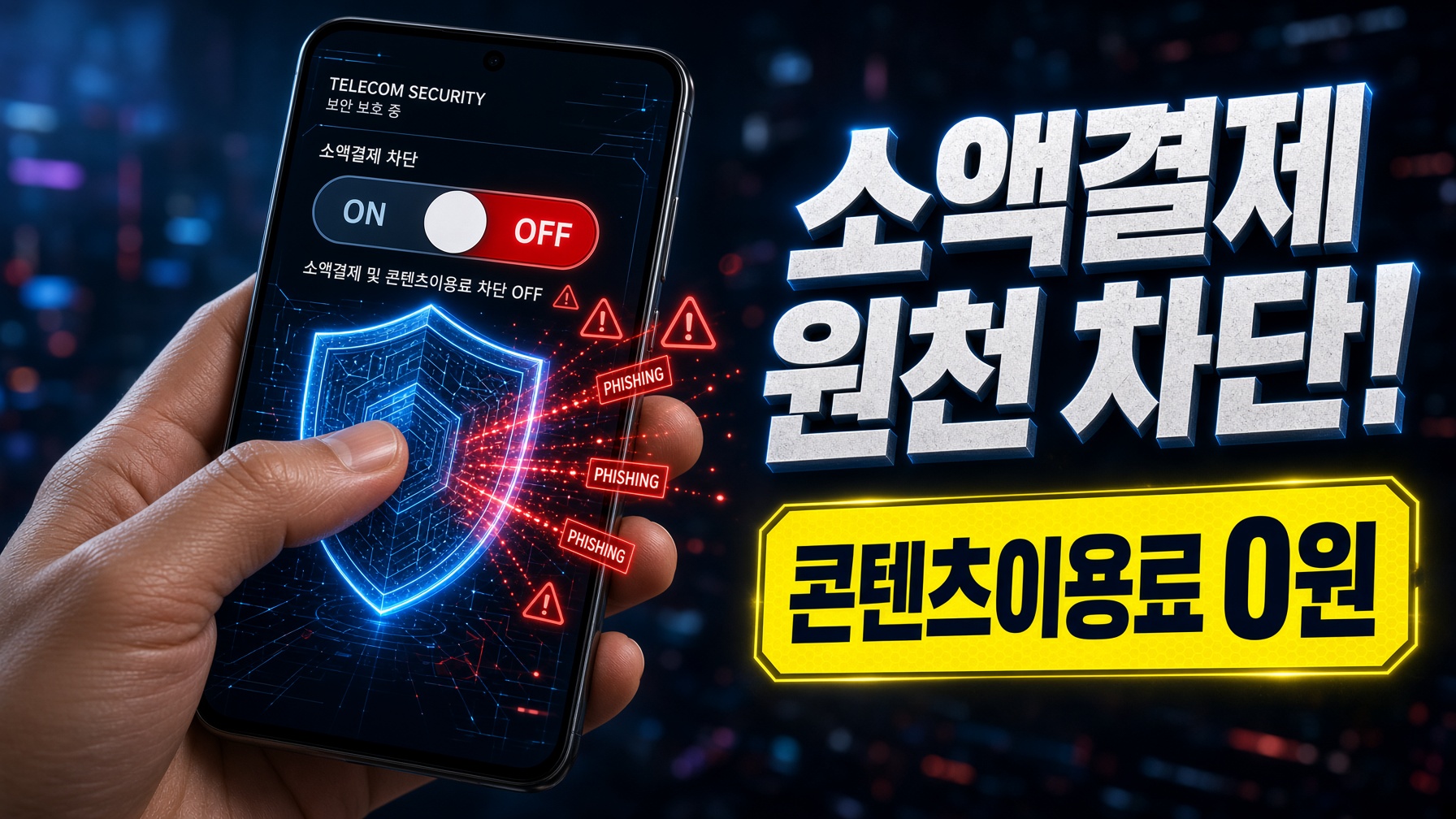스마트폰 통신사 소액결제 차단 방법 및 콘텐츠이용료 한도 0원 스미싱 예방