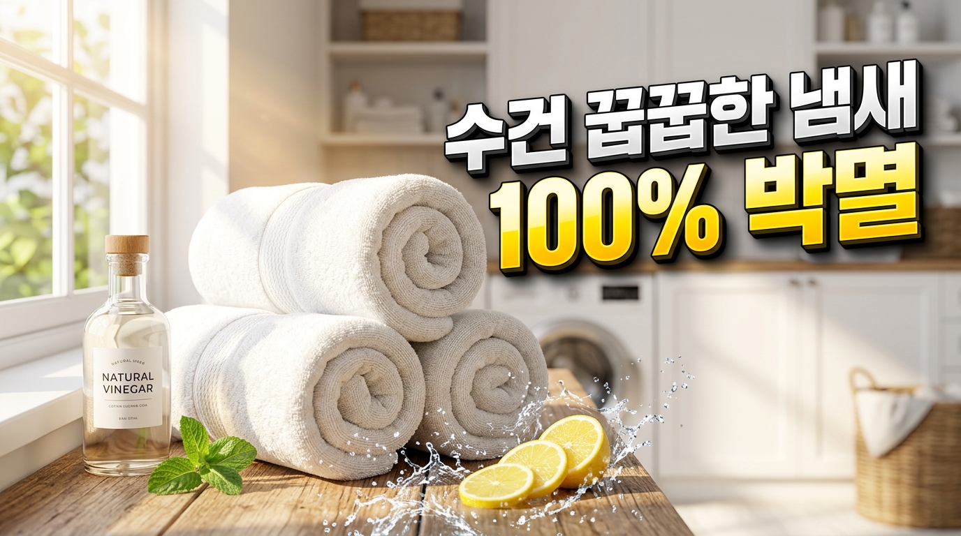 수건 꿉꿉한 냄새 식초 헹굼으로 해결하는 방법 이미지